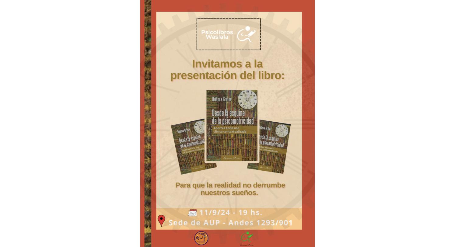 Flyer Presentación del libro "Desde la esquina de la psicomotricidad"