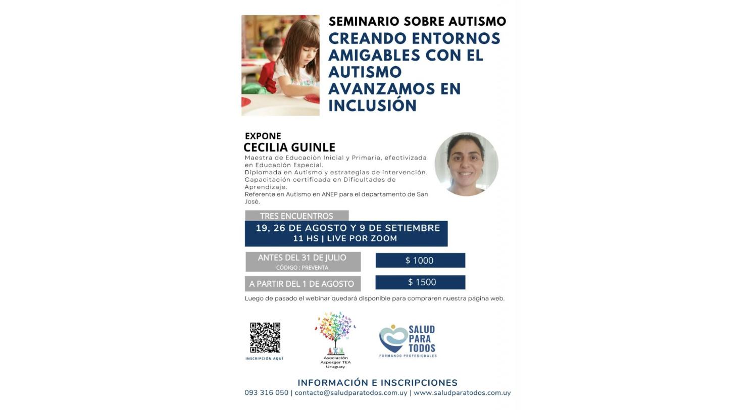 Flyer Seminario: Creando entornos amigables con el autismo, avanzamos en inclusión