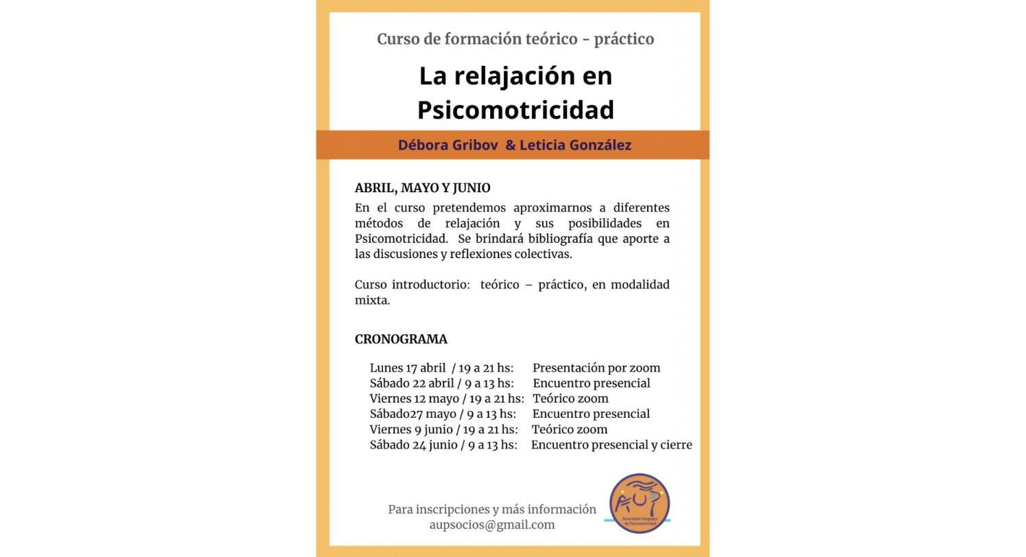 Flyer Curso: La Relajación en Psicomotricidad